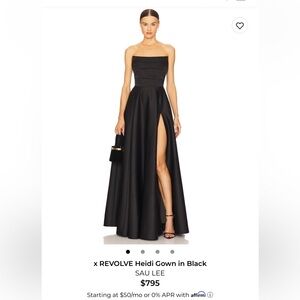 Sau Lee Elegant Black Maxi Skirt